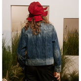 Unisex Jacket Vintage Top Washed Denim Jacket for Women Turn-down Collar Coat Spring and Autumn